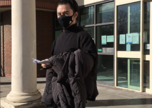 Wu leaves Willesden Magistrates' Court after receiving a community order (Credit: Charlie Jones)